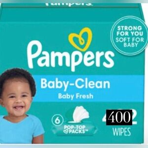 Pampers Complete Clean Scented Baby Wipes 4 Pop Top Packs Of 80 Wipes Each = 320